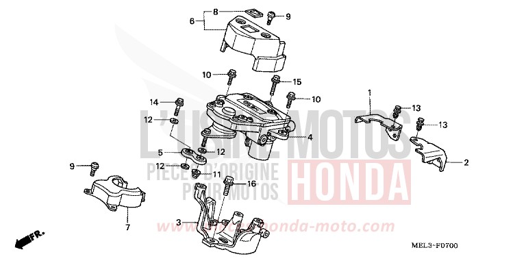 AMORTIS. DIRECTION de CBR1000RR "Fireblade" GRAPHITE BLACK (NHB01BA) 2006